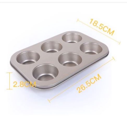 Khuôn nướng bánh Cupcake, bánh Muffin 4 ô / 6 ô /12 ô chống dính