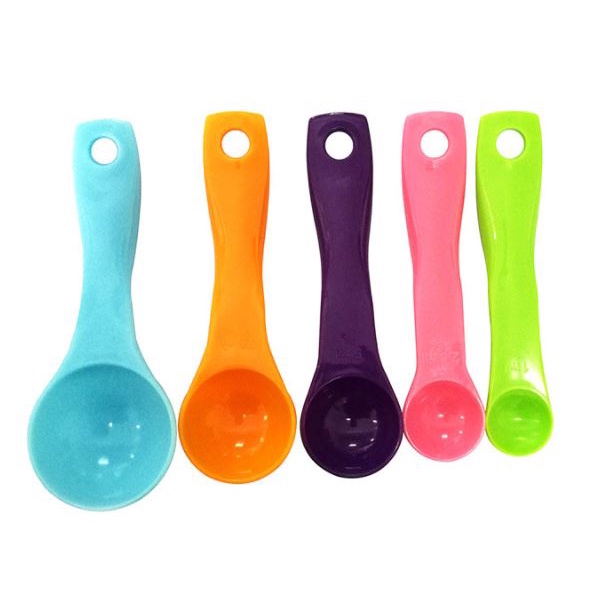 Bộ 5 Muỗng Đong Gia Vị - Bộ thìa đong, muỗng đong nhà bếp 5 món, thìa đo lường, định lượng bột, sữa,..bằng nhựa p191-50