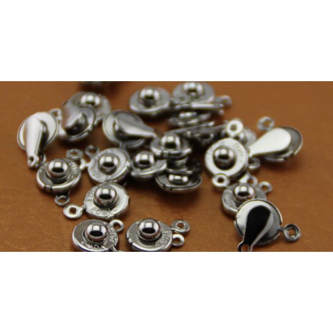 gói 100 Khóa snap kim loại làm vòng cổ, vòng tay size 7.5mm