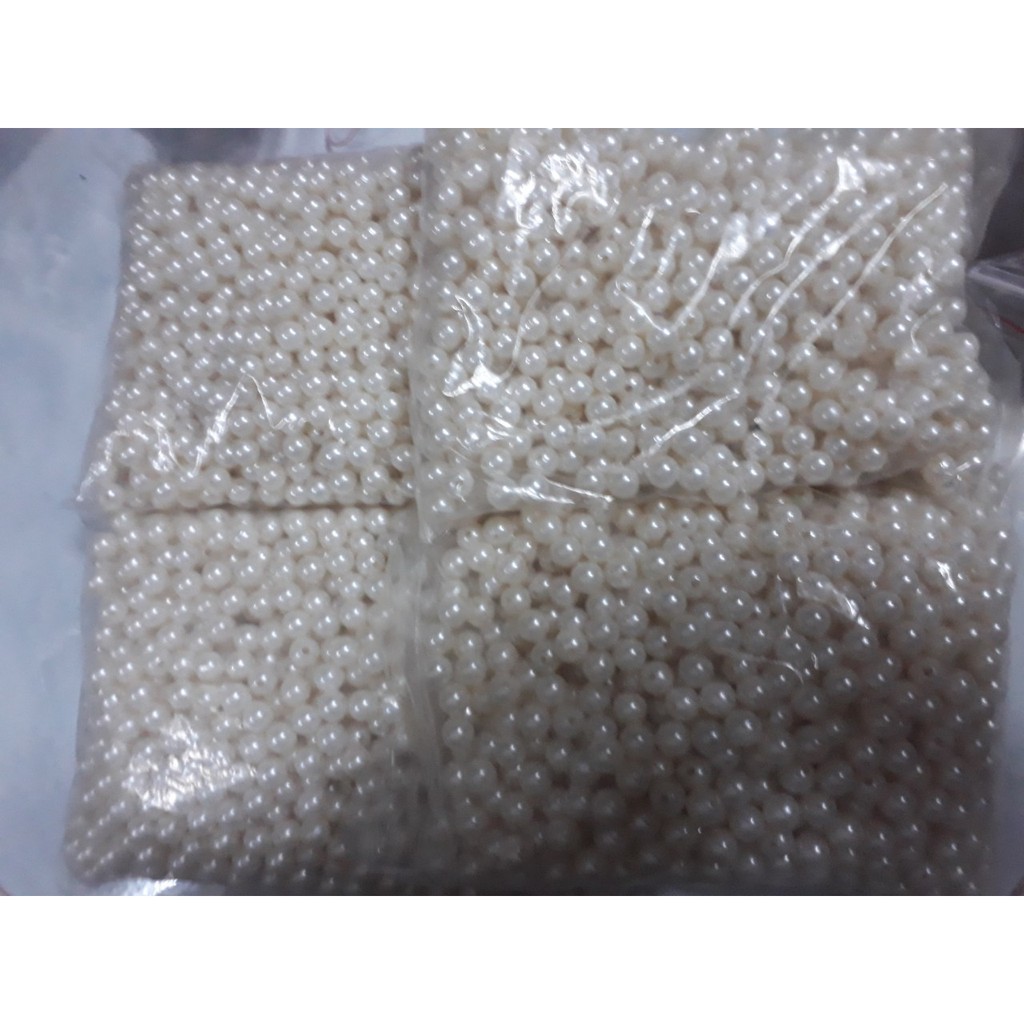 gói 50gam hạt bẹt, hạt cườm nhựa 6-8-10-12-14-16 ly
