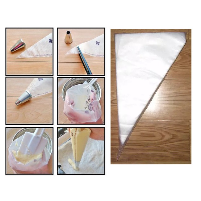 100-500gam Túi bắt bông kem nilon trung chuyên dùng để trang trí,túi tạo hình bắt kem bông tiện lợi, túi nylon đựng kem