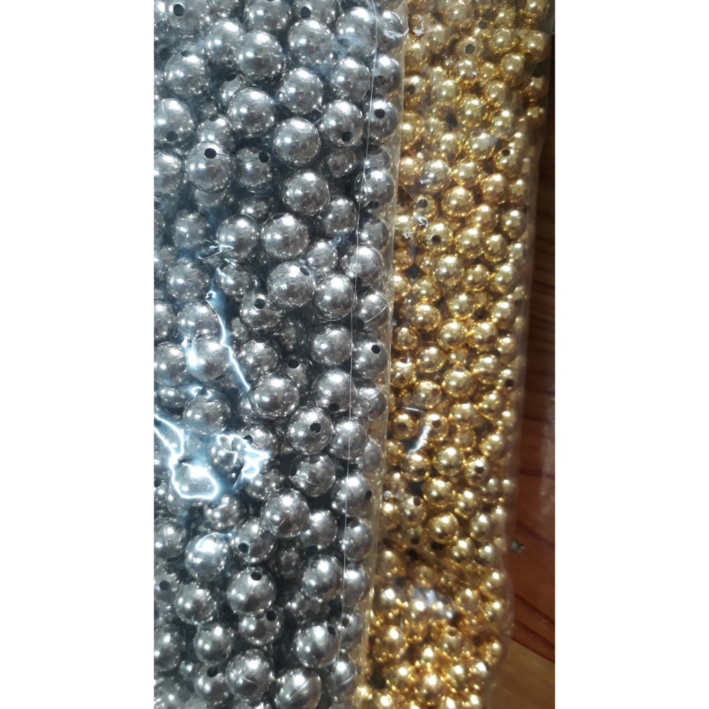 50gam hạt bẹt màu vàng bạc size 4-6-8-10mm