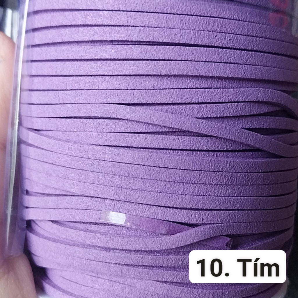 1 cuộn dây da lộn 2mm , dây da nhung, dây nhung làm vòng, dây đan vòng tay, vòng cổ