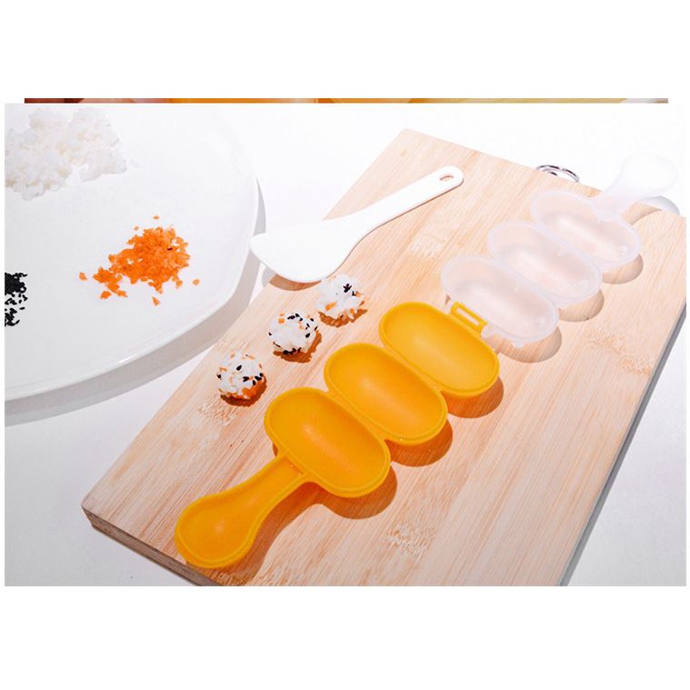 (Tặng thìa) Khuôn lắc cơm dụng cụ làm cơm nắm viên tròn
