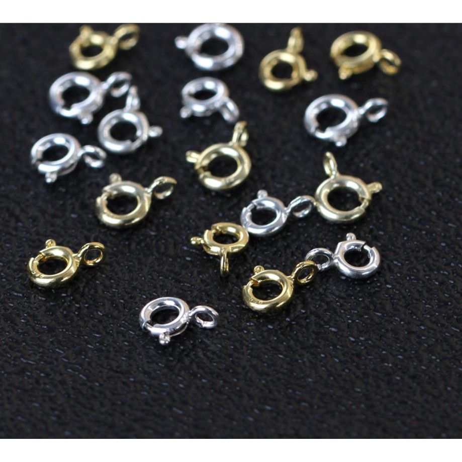 móc khóa cua tròn bạc 925- size5-5.5-6mm