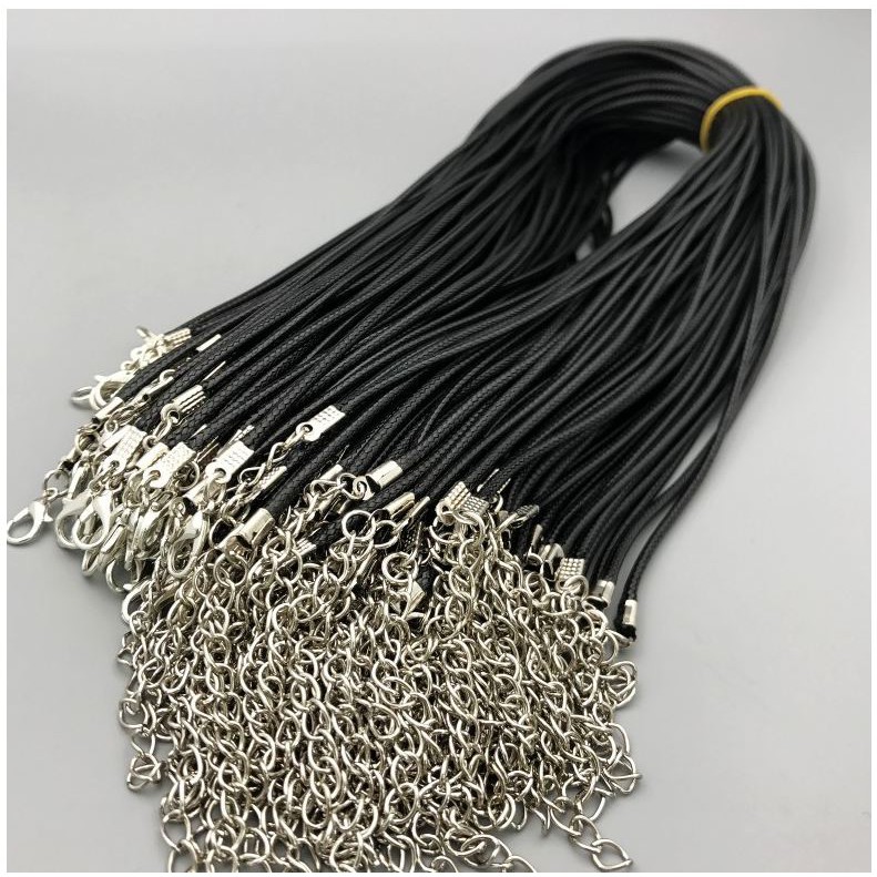 vòng cổ dây chuyền sáp da trơn size 1.5mm & 2mm