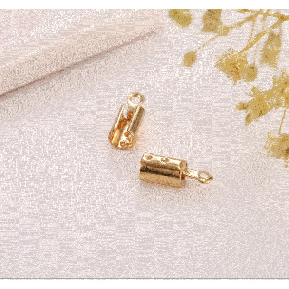 gói 50 chốt kẹp đầu dây làm vòng tay, vòng cổ dạng tròn đủ size 3mm, 4mm, 5mm, 6mm (P182-26)