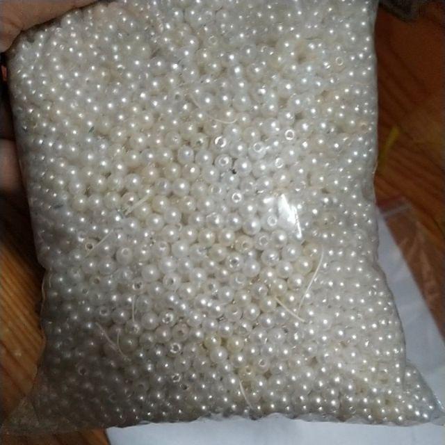 10-50gam hỗn hợp hạt nhựa trắng & kem 3mm,4mm