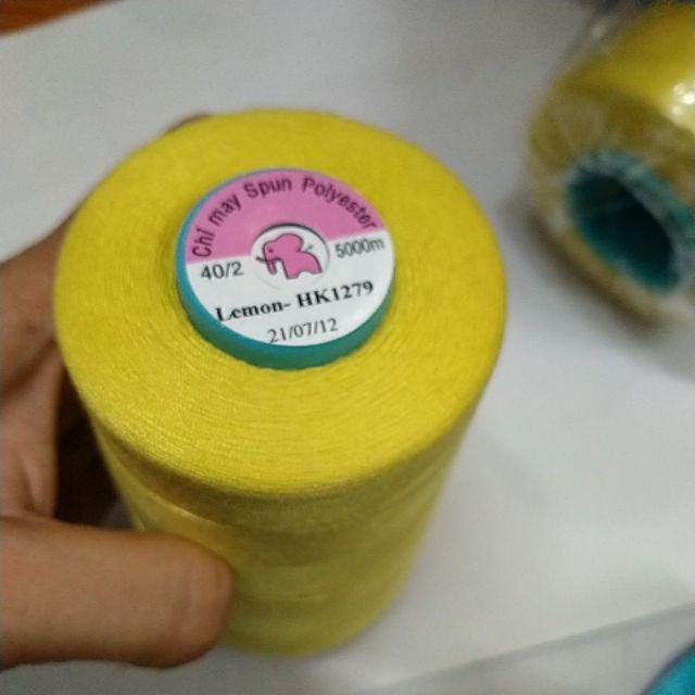 Cuộn chỉ may cotton 5000met nhiều màu làm tua rua