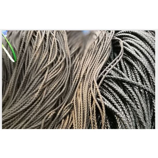 2met dây da Đen/ Nâu tròn làm vòng nhiều size 3-4-5-6-7mm