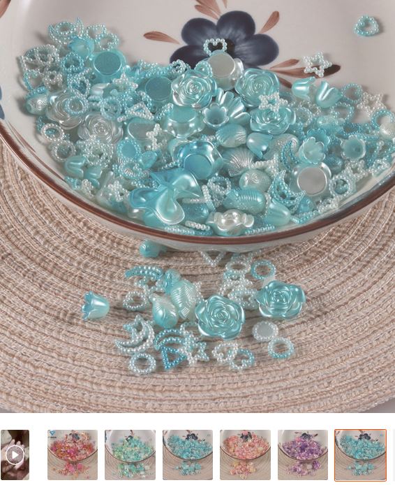 100gam charm mix đủ kiểu màu ngọc trai, hạt charm mix đủ kiểu