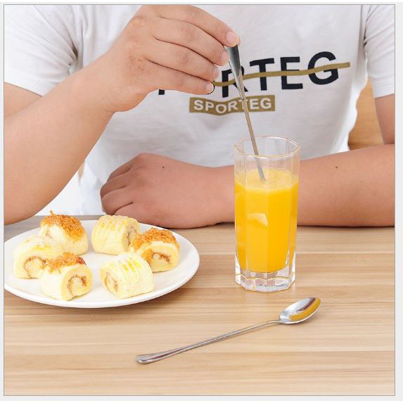 Muỗng cà phê & ăn kem cán dài bằng thép không gỉ Inox