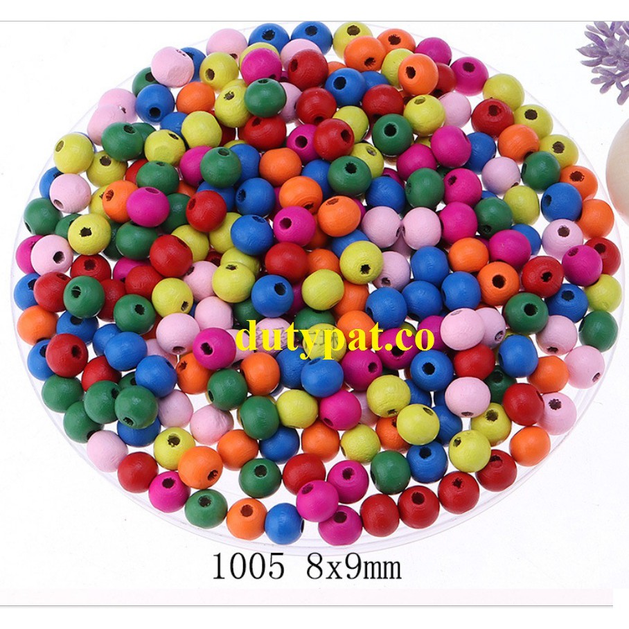 100gam Hạt gỗ đủ màu đủ size 4mm-5mm-6mm-8mm-10mm-12mm-14mm-16mm-18mm-20mm-25mm-30mm