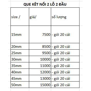20 QUE NỐI tròn 2 LỖ 2 ĐẦU đủ size 1.5-2-2.5-3-3.5-4-4.5-5cm -NGUYÊN LIỆU LÀM HOA TAI/ KHUYÊN TAI/ BÔNG TAI