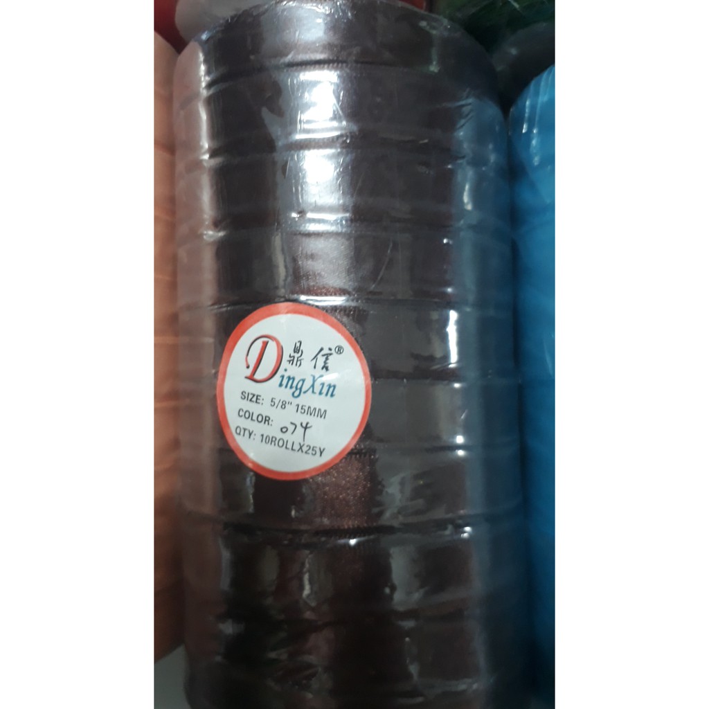 cuộn 25yds (22met) dây satin , dây ruy băng , dây lụa to bản 10-40mm