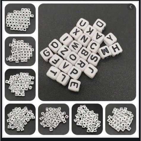 (loại chọn chữ theo yêu cầu) 20 hạt chữ cái vuông 7mm từ A-Z