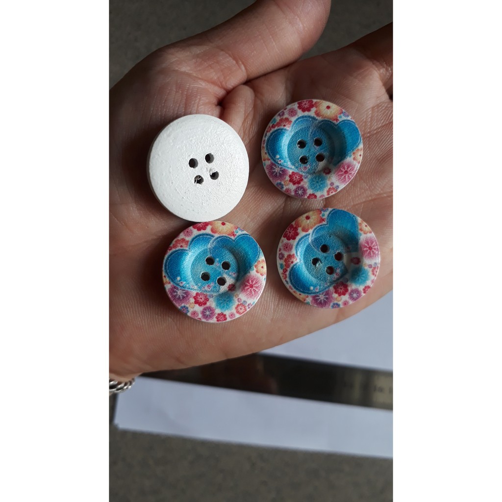 5 Hạt nút gỗ, cúc gỗ nhiều mẫu (#P124-94-T04)