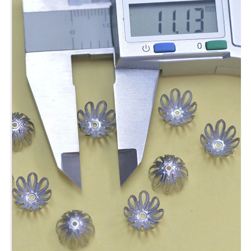 5 Đế hoa ốp hạt inox không rỉ size 11.13mm