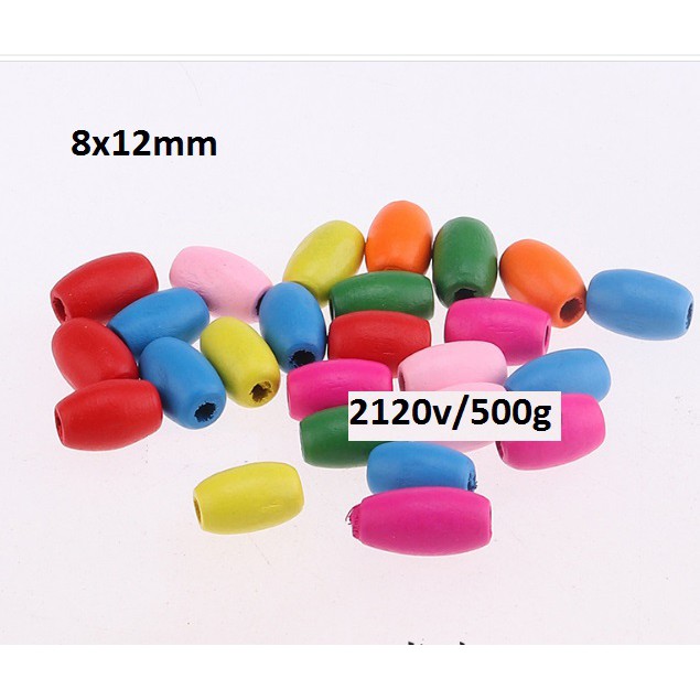 gói 5gam hạt gỗ lu thống, hình ống nhiều màu nhiều size