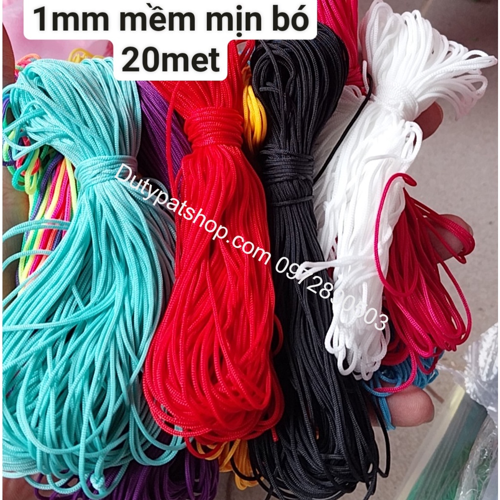 20met Dây dù 1mm sợi tròn mềm mịn (hàng nhập)- có 12 màu