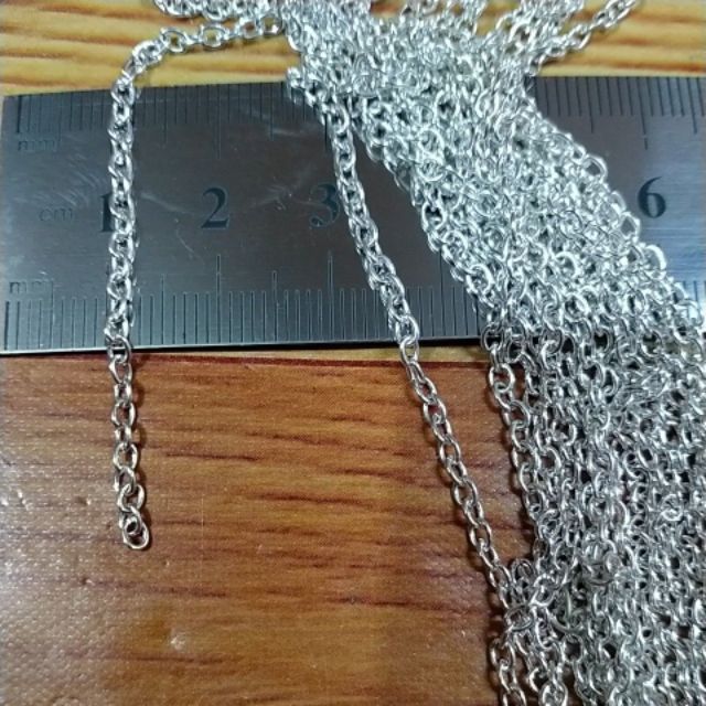 5 Xích đoạn 28cm màu bạc trắngsợi to 2mm