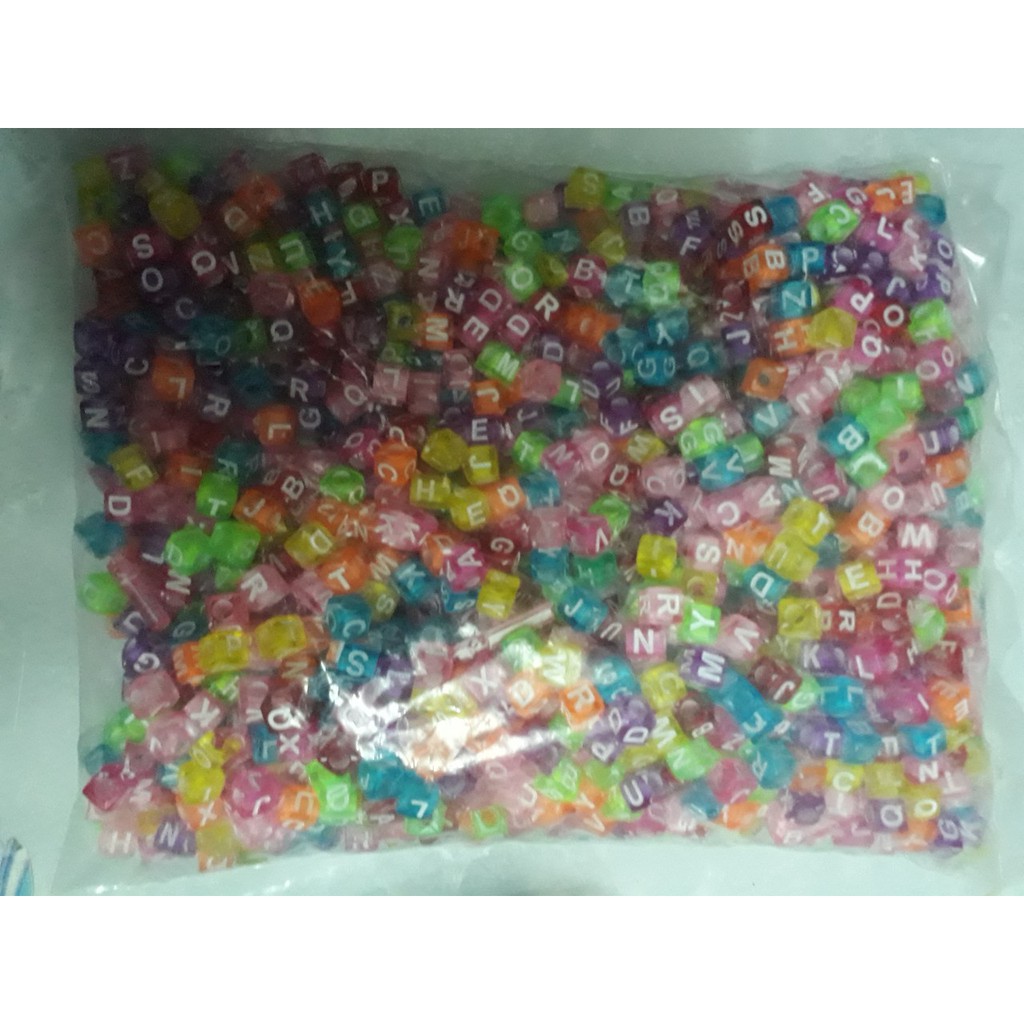 0.5KG Hạt chữ cái đủ màu size 7mm loai tốt