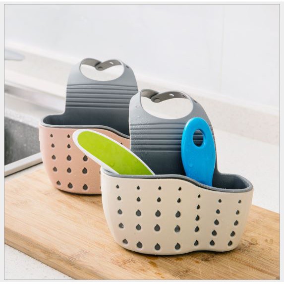 Giỏ nhựa đựng đồ đa năng nhỏ gọn có lỗ thoát nước treo bồn rửa nhà bếp, phòng tắm vệ sinh loại dày tốt