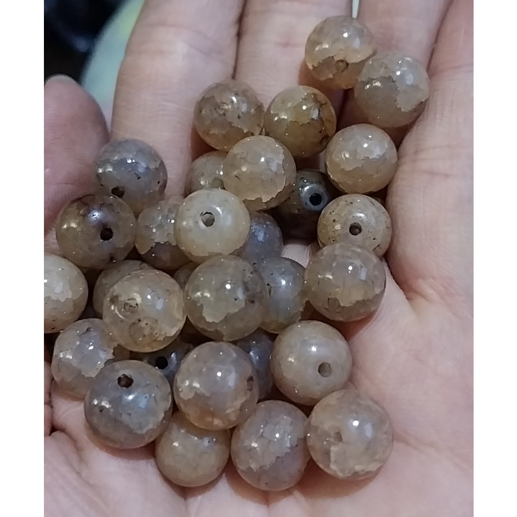 10-50gam đá nứt nhân tạo, đá thủy tinh 10mm làm vòng tay, vòng cổ