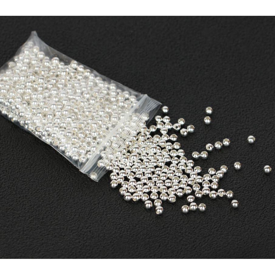 bi bạc 925 size 3mm lỗ nhỏ 1mm & lỗ to 2mm