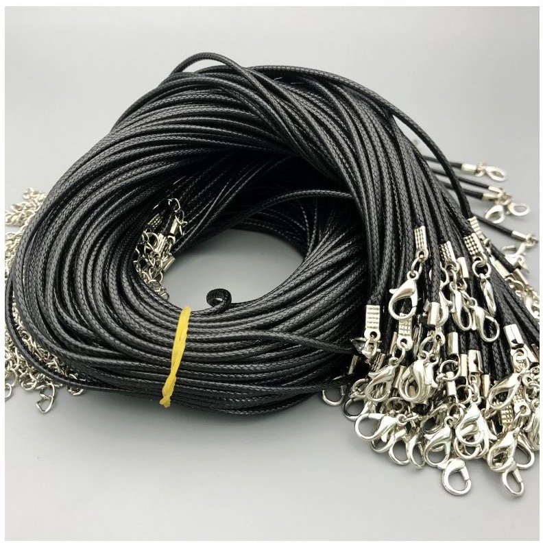 vòng cổ dây chuyền sáp da trơn size 1.5mm & 2mm
