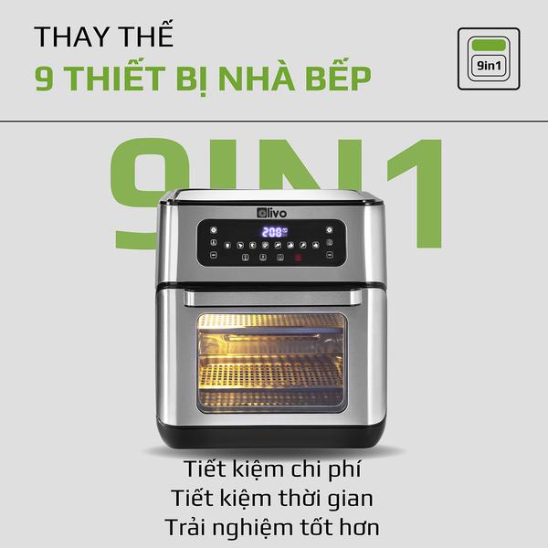 Nồi Chiên Không Dầu OLIVO AF12 - Dung Tích 12L - Công Suất 1800W - Thương Hiệu Mỹ