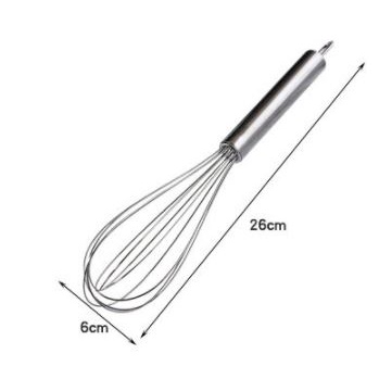Dụng cụ đánh trứng cầm tay, Cây phới lồng tròn đánh trứng, khuấy trộn bột, đánh bông kem bơ làm bánh  thép không gỉ inox