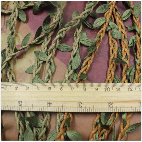 2-5met Dây trang trí đính lá vải handmade