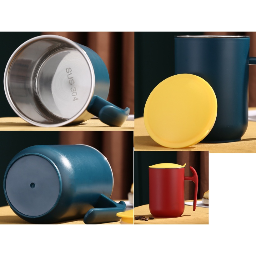 Cốc, Ca, ly 2 lớp giữ nhiệt inox 304 dung tích 550ml , kèm muỗng