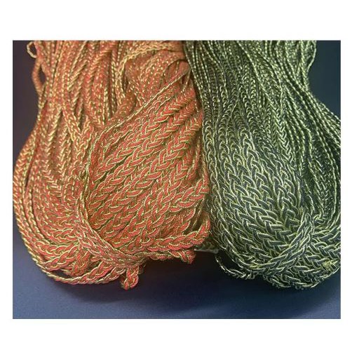 1met dây poly tết bím, con rết có kim tuyến to bản 6-7mm