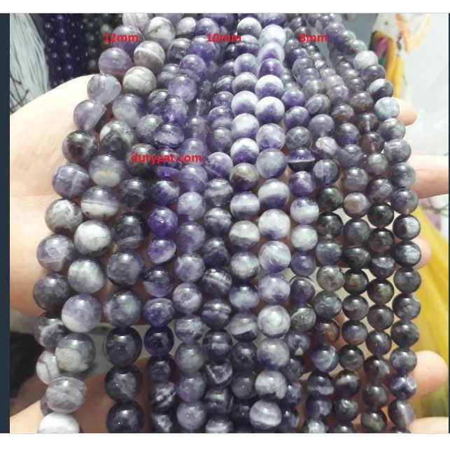 1 viên T H A C H - A N H tím brazil 5A làm vòng tay size 8-10-12-14mm