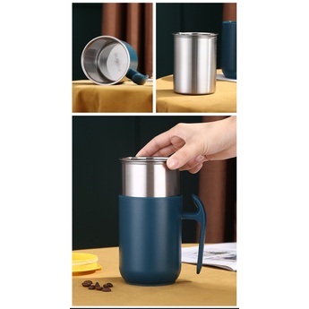 Cốc, Ca, ly 2 lớp giữ nhiệt inox 304 dung tích 550ml , kèm muỗng