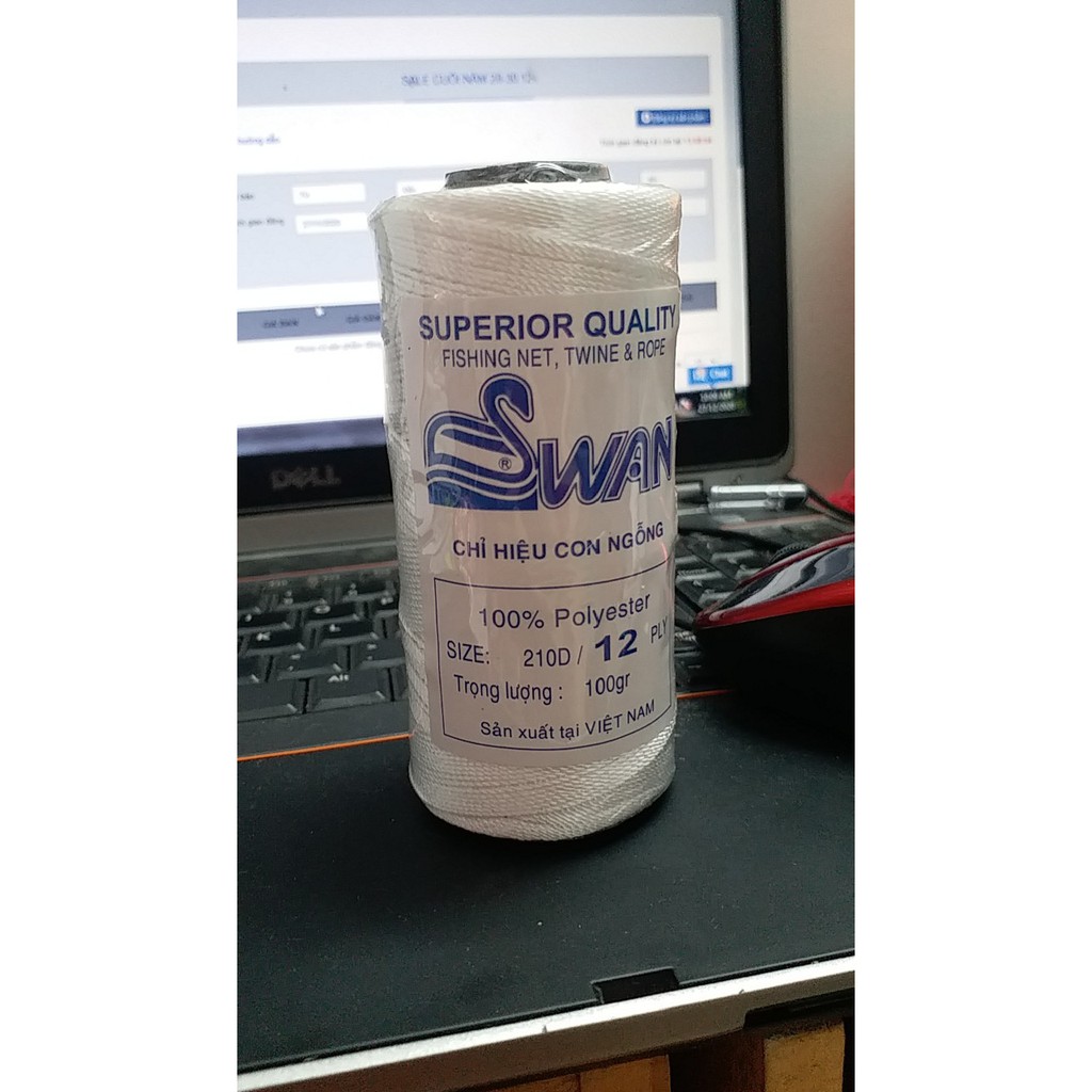 cuộn 100-200gam chỉ dù, chỉ nylon xỏ hạt, dây nhợ thả diều size 0.8-1.4mm