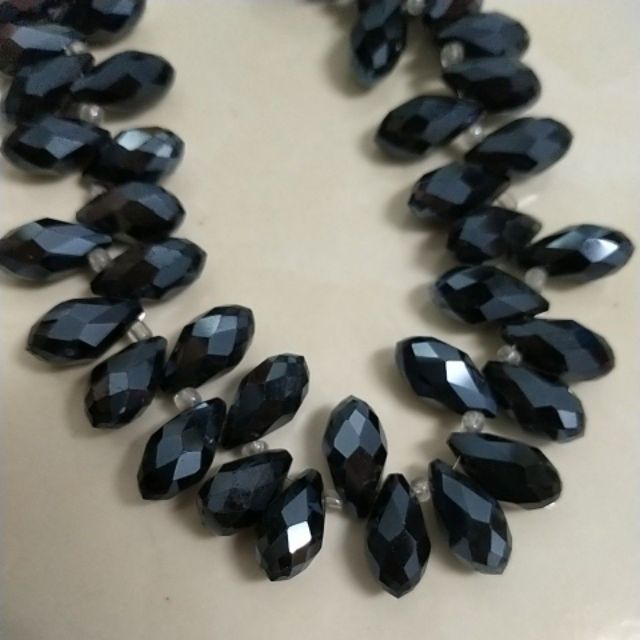 5 viên pha lê giọt nước xỏ ngang 8x16mm