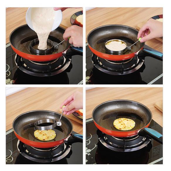 bộ khuôn chiên trứng, khuôn làm bánh tạo hình 5 kiểu