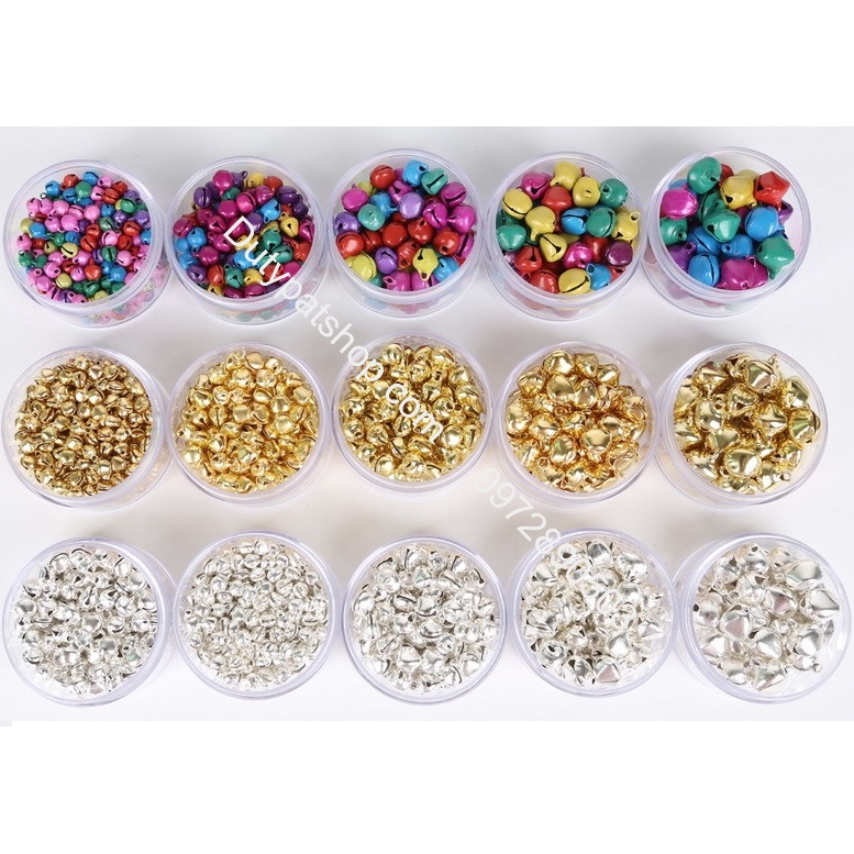 10-20 cái chuông 8mm-10mm-12mm-14mmly trang trí thủ công handmade, làm lục lạc chơ mèo, thú cưng