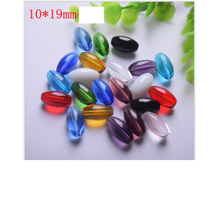 5-20 viên hạt thủy tinh lu thống 10x19mm