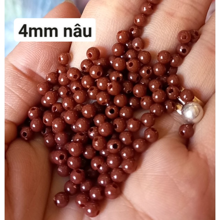 25gam hạt nhựa tròn bóng nhiều màu size 4mm Sử dụng mix vòng, làm đồ chơi,trang trí handmade.