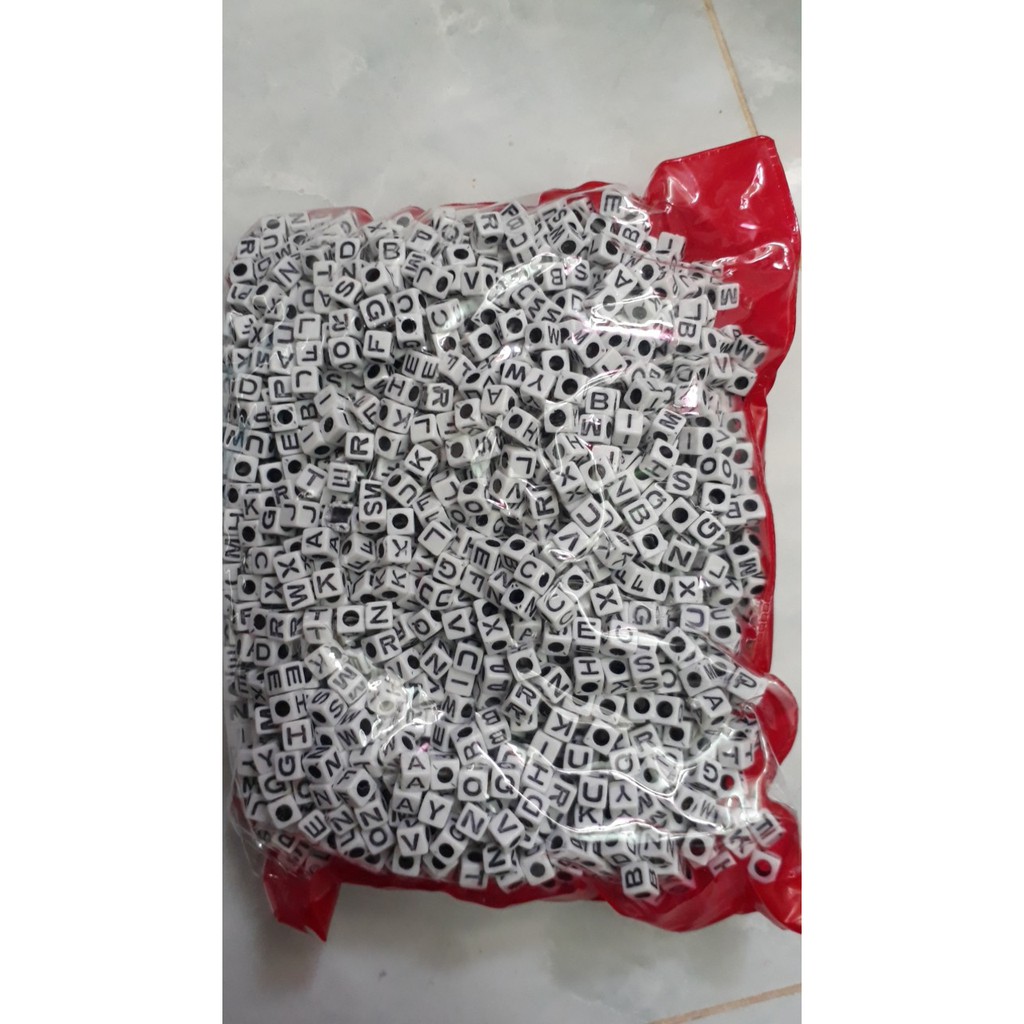 0.5KG Hạt chữ cái đủ màu size 7mm loai tốt