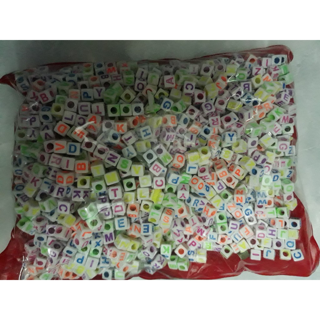 0.5KG Hạt chữ cái đủ màu size 7mm loai tốt