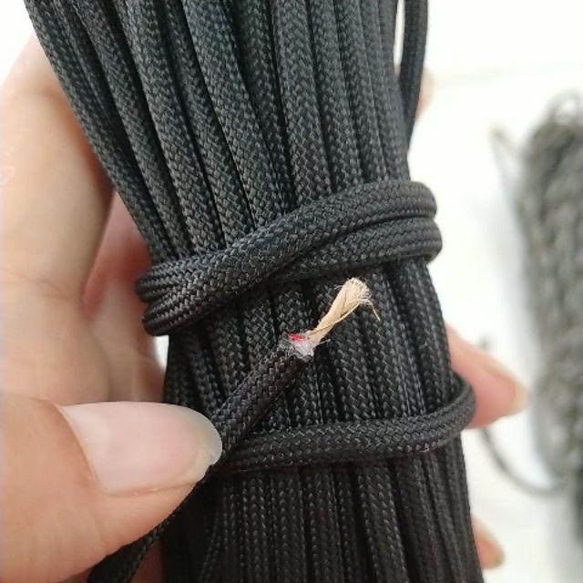 5/10/25met Dây paracord xịn 4mm 10lõi đan vòng, dây cứu hộ có thể dẫn điện