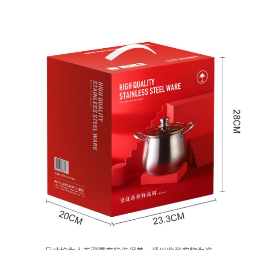 Nồi 6 lit 3 lớp đáy từ Inox 304 dáng cao nấu soup , nước lèo, luộc gà...  LC-0193 (nồi trống đồng)