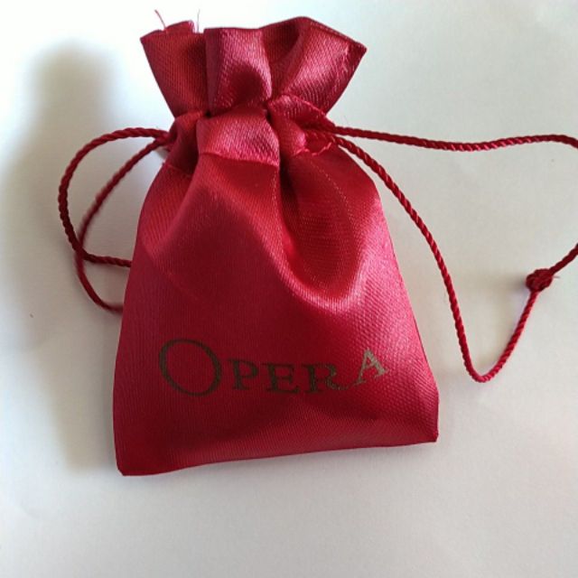 10 Túi rút mini vải phi bóng 6x8.5cm đỏ đô Opera