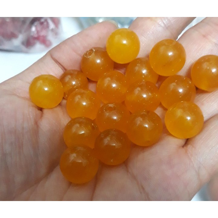 5 hạt đá thiên nhiên 12mm vàng đậm