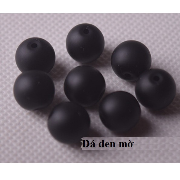 0.5kg hạt đá nhân tạo màu Đen Mờ làm vòng size 6-8-10-12mm